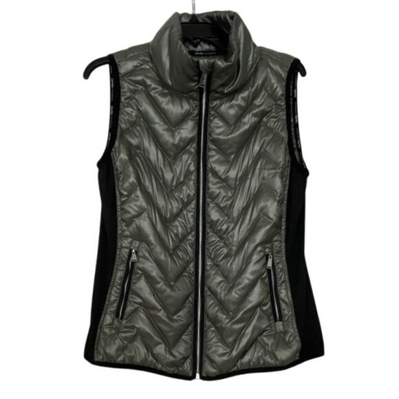 Calvin Klein Performance Gray Quilted Down Puffer Vest Large Outdoor Active - Picture 1 of 15